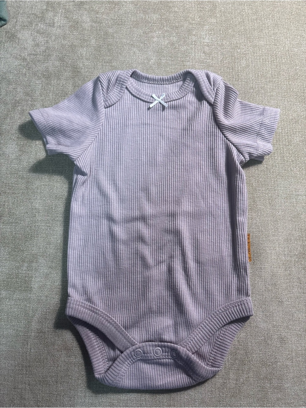 Ribbed Lilac Baby One-Piece Bodysuit